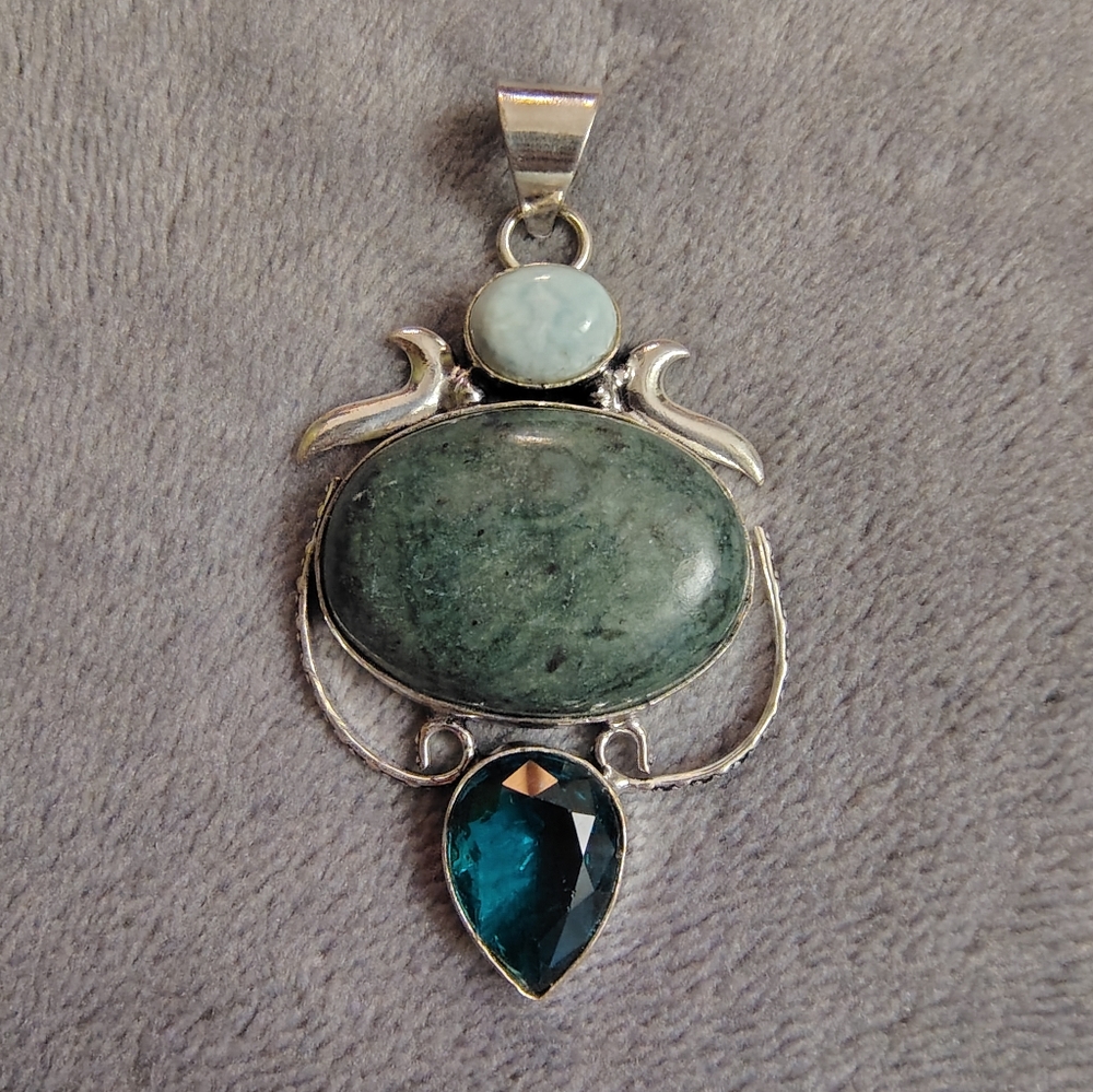 Green Jasper Statement Pendant
